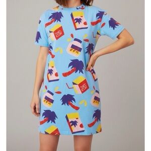 NOOWORKS Tee Dress, Snack Print, XS